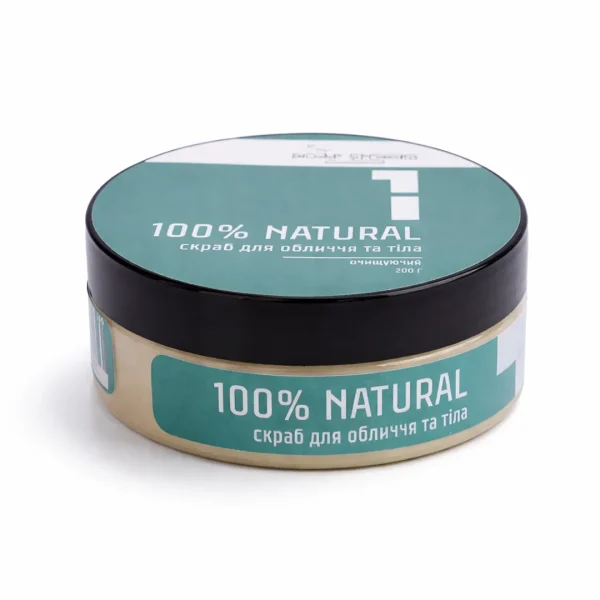 скраб для обличчя та тіла №1 GREEN 100% NATURAL 200г цукровий скраб